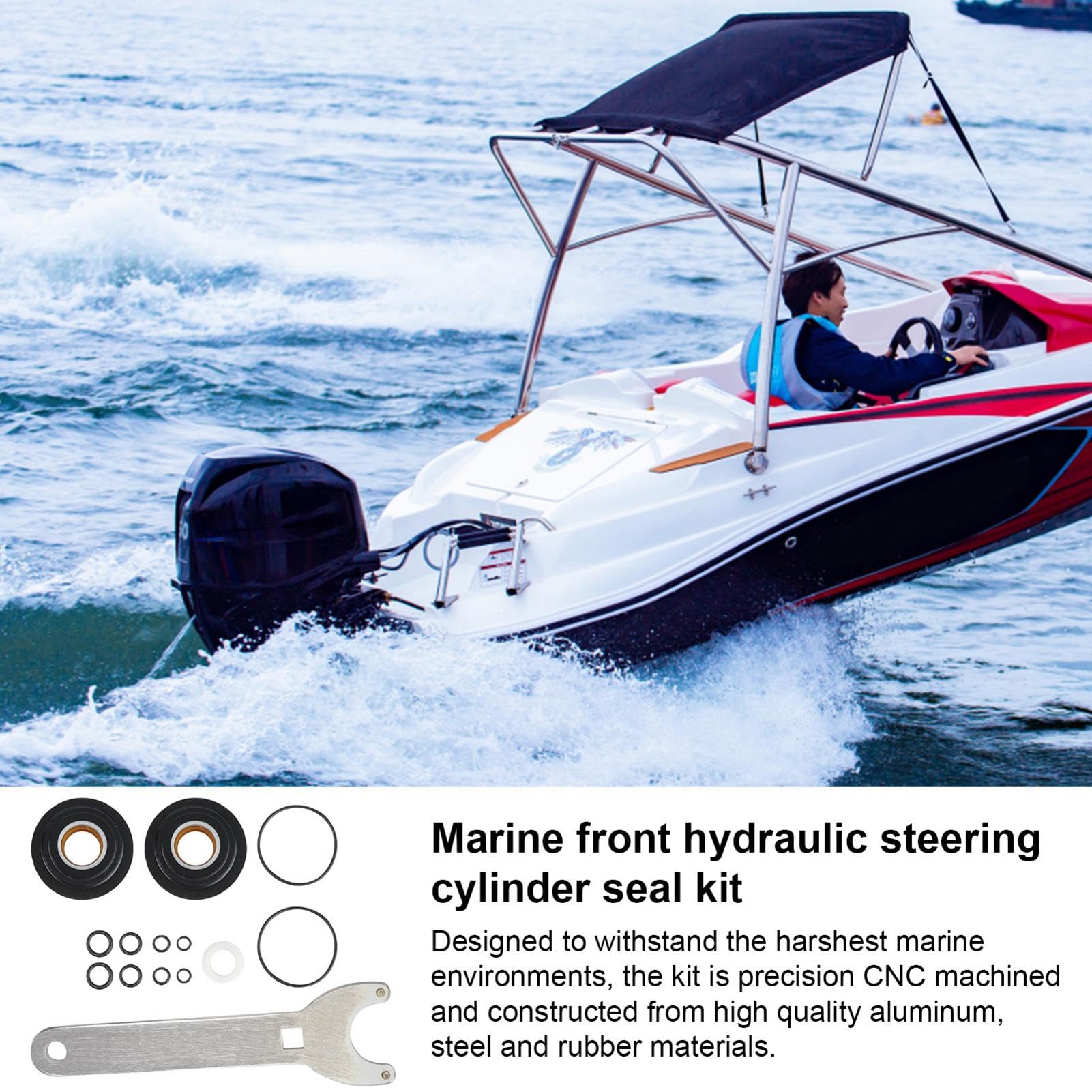 Kit Guarnizioni Sterzo Idraulico Per Barche: Ricambio Per Cilindri Anteriori, Facile Installazione - Foto 8