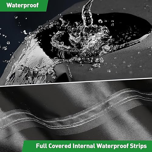 Miniatura 4 de Funda cuadrada para mesa de patio con agujero para paraguas, 66 pulgadas de largo x 66 pulgadas de ancho x 23 pulgadas de alto (tamaño de la