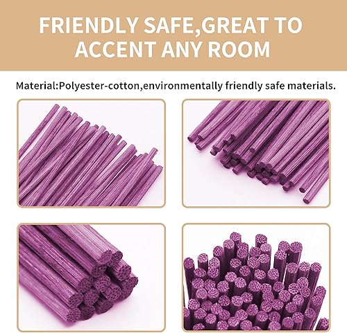 Miniatura 12 de VFULIE 100 varillas difusoras de junco, varillas de madera de ratán natural de 10 pulgadas, aceite esencial, difusor de aroma, repuesto