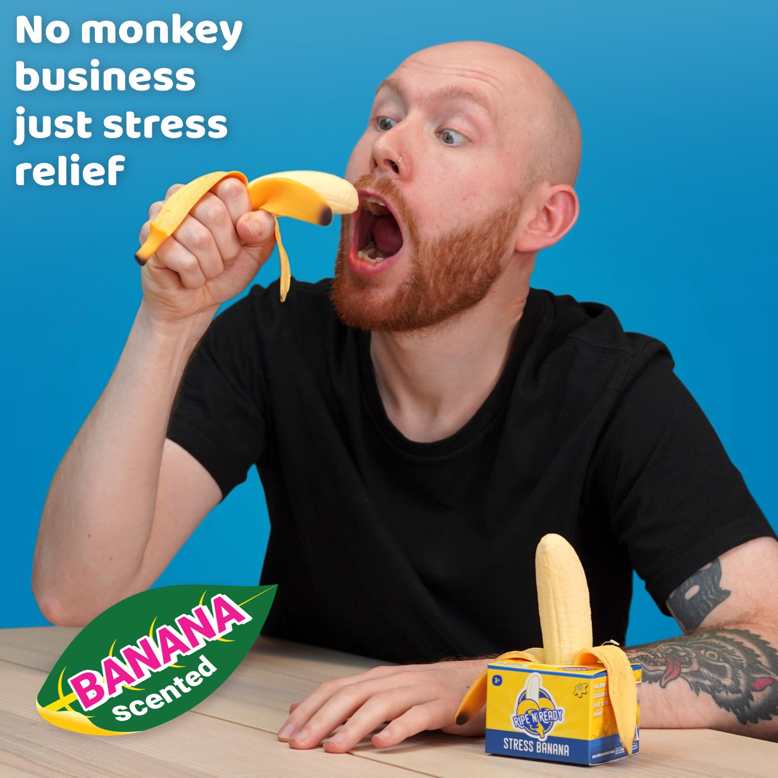 Ripe ’N Ready Stress Banana, Squishy 6" Bendable Banana Stress Toy, Fun Desk Squeeze, Gag Gift - Image 3