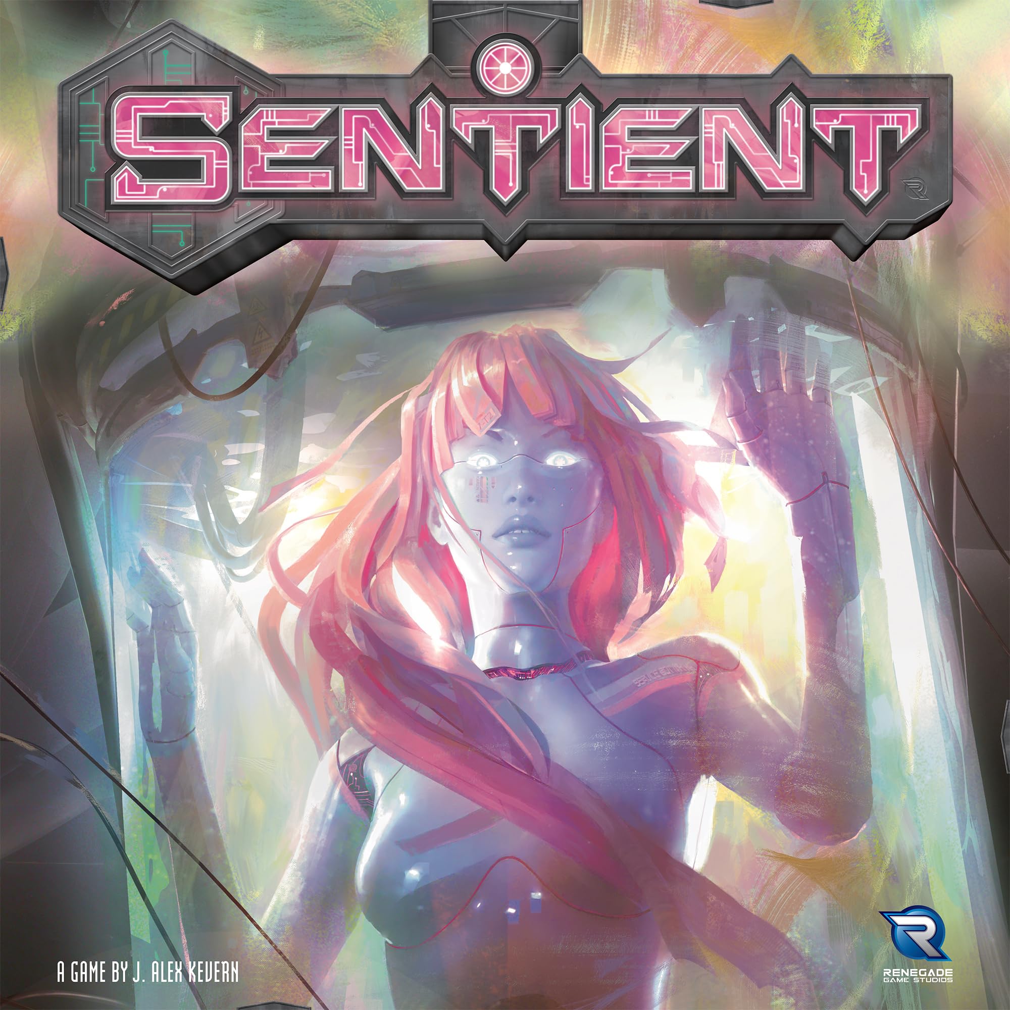 Renegade Games: Sentient - Revised Edition Tech Revolution Board Game, New Solo Mode & Updated Board, Build & Program Robots, Ages 14+, 1-4 Players