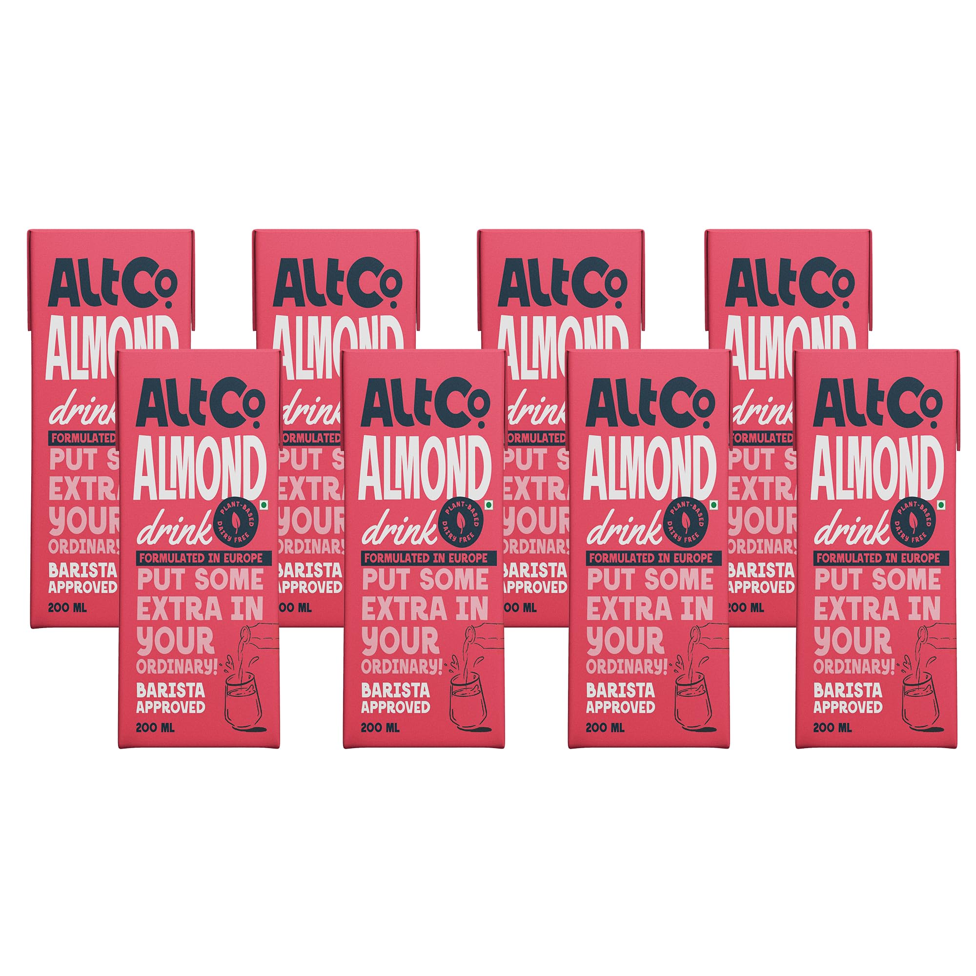 Almond Milk (200 ml)(Pack of 8) | As Seen on Shark Tank | Lactose-Free | Preservatives Free | Soya Free | No Trans- Fat | Low Calorie | Plant Based
