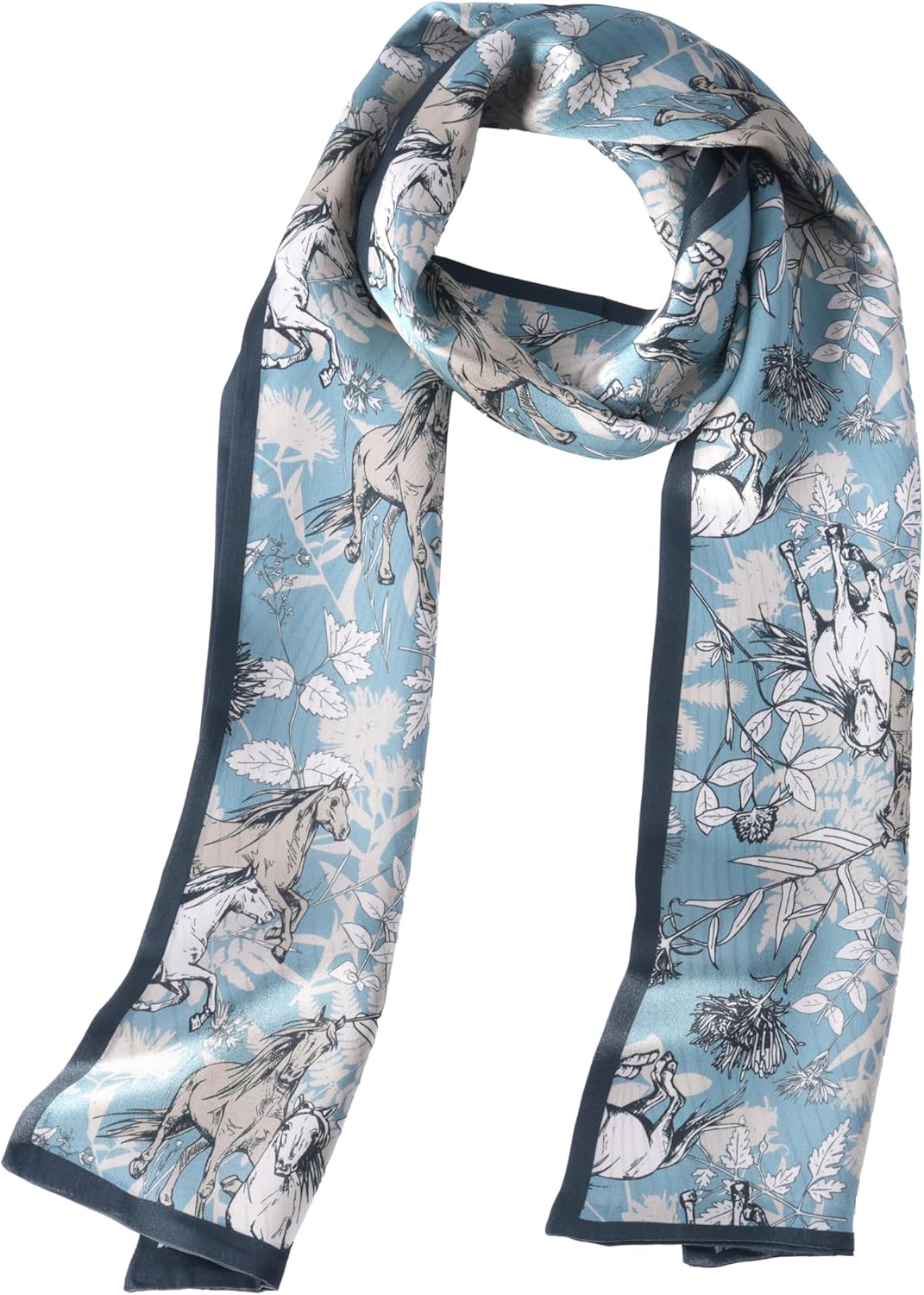 MEISEE 100% Mulberry Silk Scarf for Women 59”*6.3” Long Headscarf Neck Scarf Hair Wraps and Shawls with Gift Packed