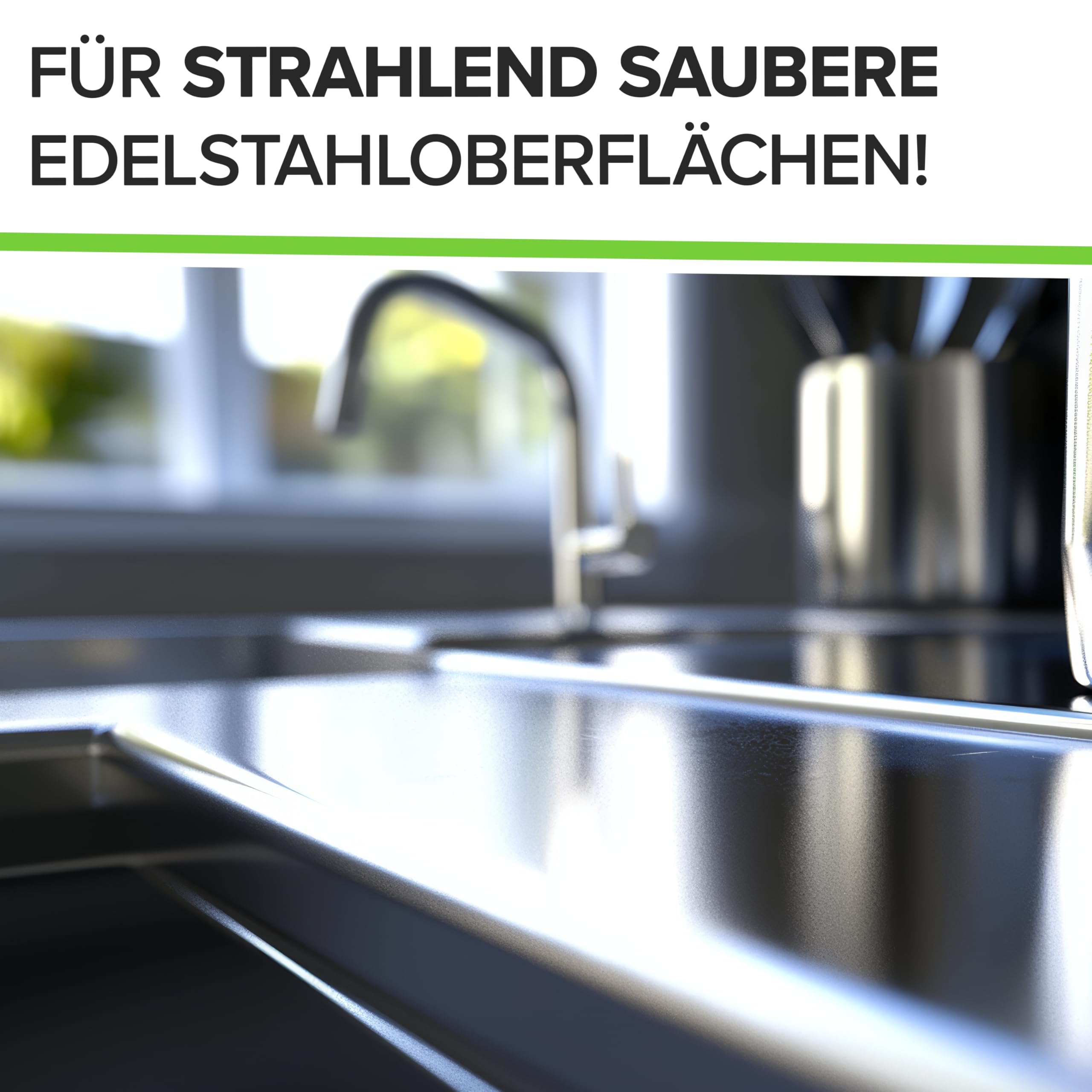 Hocheffektiver Edelstahl Reiniger flüssig 5L – Kraftvoller Edelstahlreiniger Küche & Küchenfronten – Edelstahlpflege Küche & Grill Edelstahl