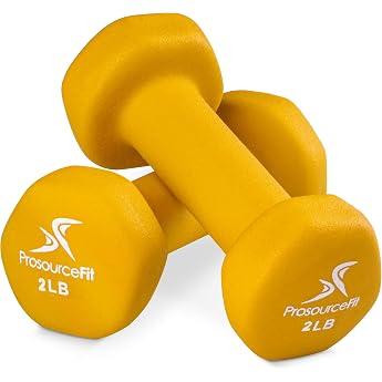 ProSource Set of 2 Neoprene Dumbbell Pair Non-slip Grip 1 lb 12 lb