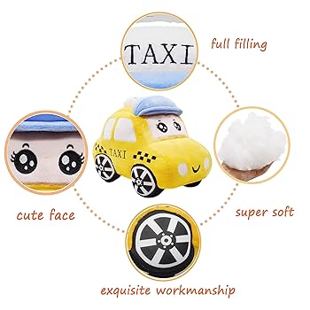 Amazon.com: YONLIT Soft Plush Taxi Stuffed Car Toy Super