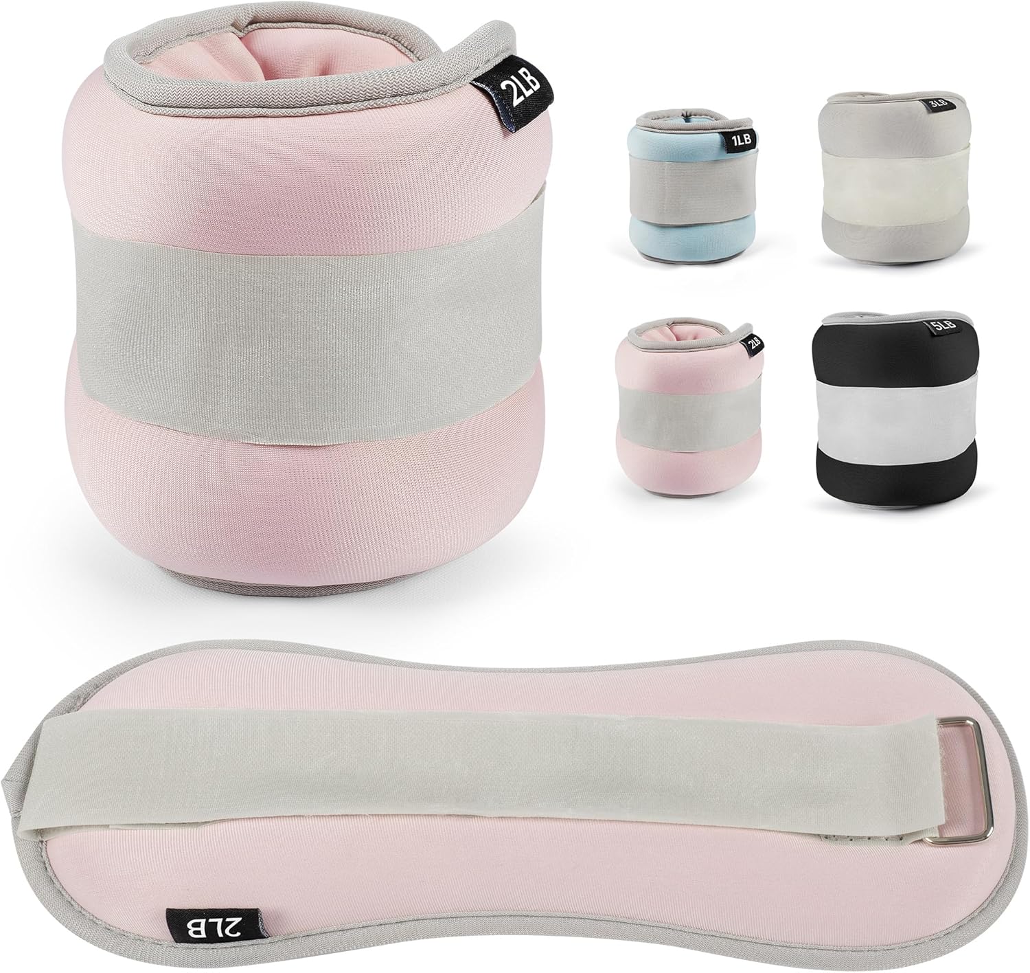 leikefitness Wrist/Ankle Weights Set of 2 (1 lb/2 lb/3 lb/5 lb Each) for Women,Men and Kids, Modularized Leg Weight Straps for Yoga, Walking, Jogging, Aerobics, Gym