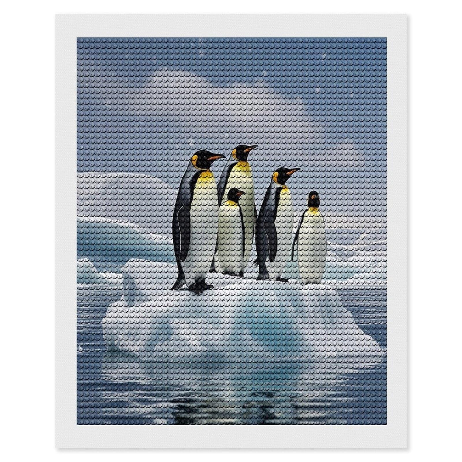 FekiLoot Diamond Art Kits for Adults, DIY 5D Penguins On The Iceberg Diamond Painting Kits for Beginners, Full Round Drill Diamond Dots Painting Gem Art Crafts for Home Wall Decor & Gift 16"x20"