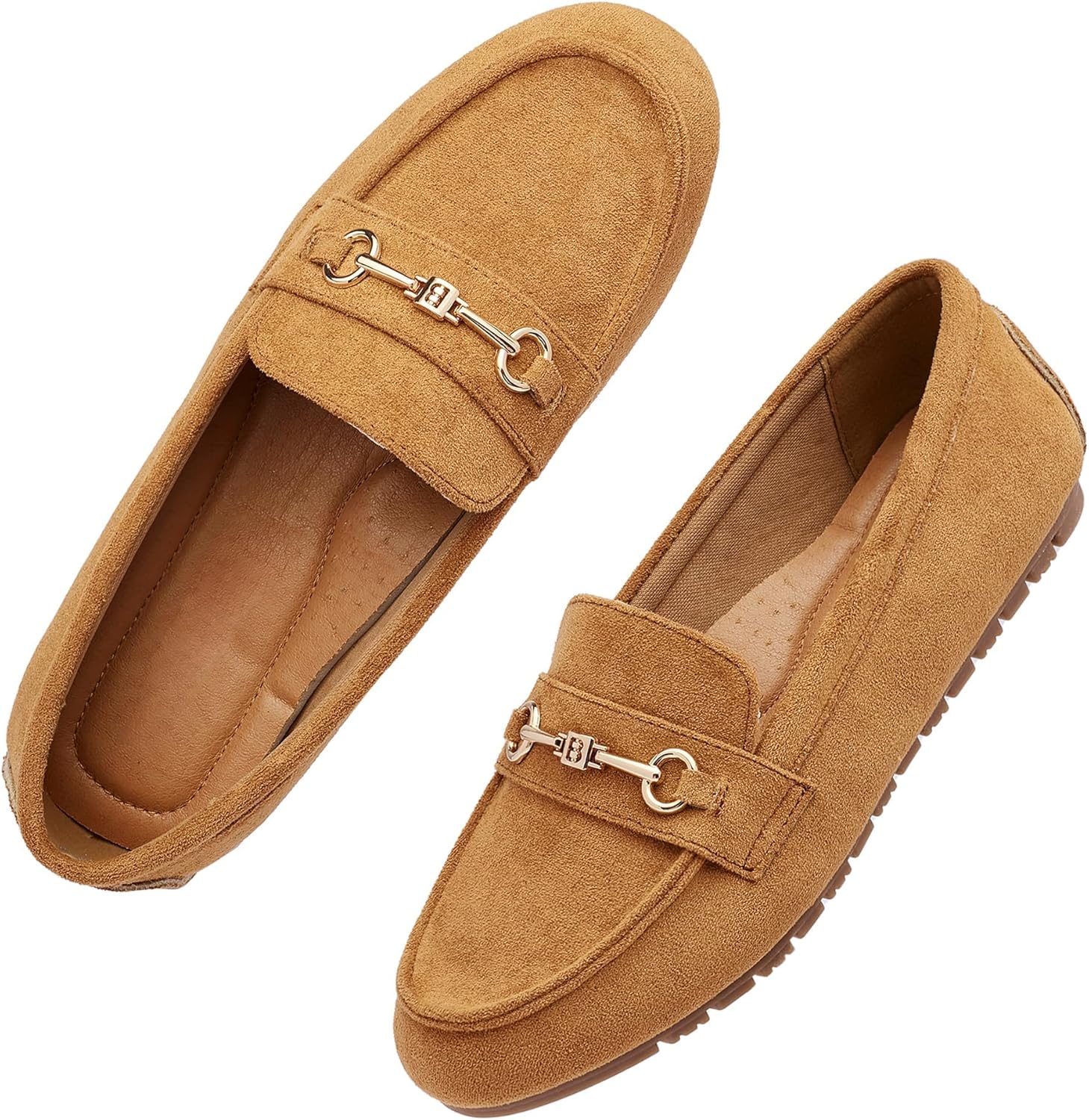Women's Wide Loafers Casual Slip on Flat Shoes Women's Comfort Penny Loafers with Arch Support Women Dressy Moccasins - Image 7