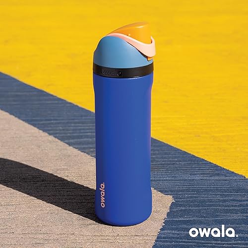 Miniatura 86 de Owala - Botella de agua FreeSip de acero inoxidable con aislamiento, sin bisfenol A, incluye sorbete, para deportes y viajes, 24 oz, Denim B0BZYCJK89