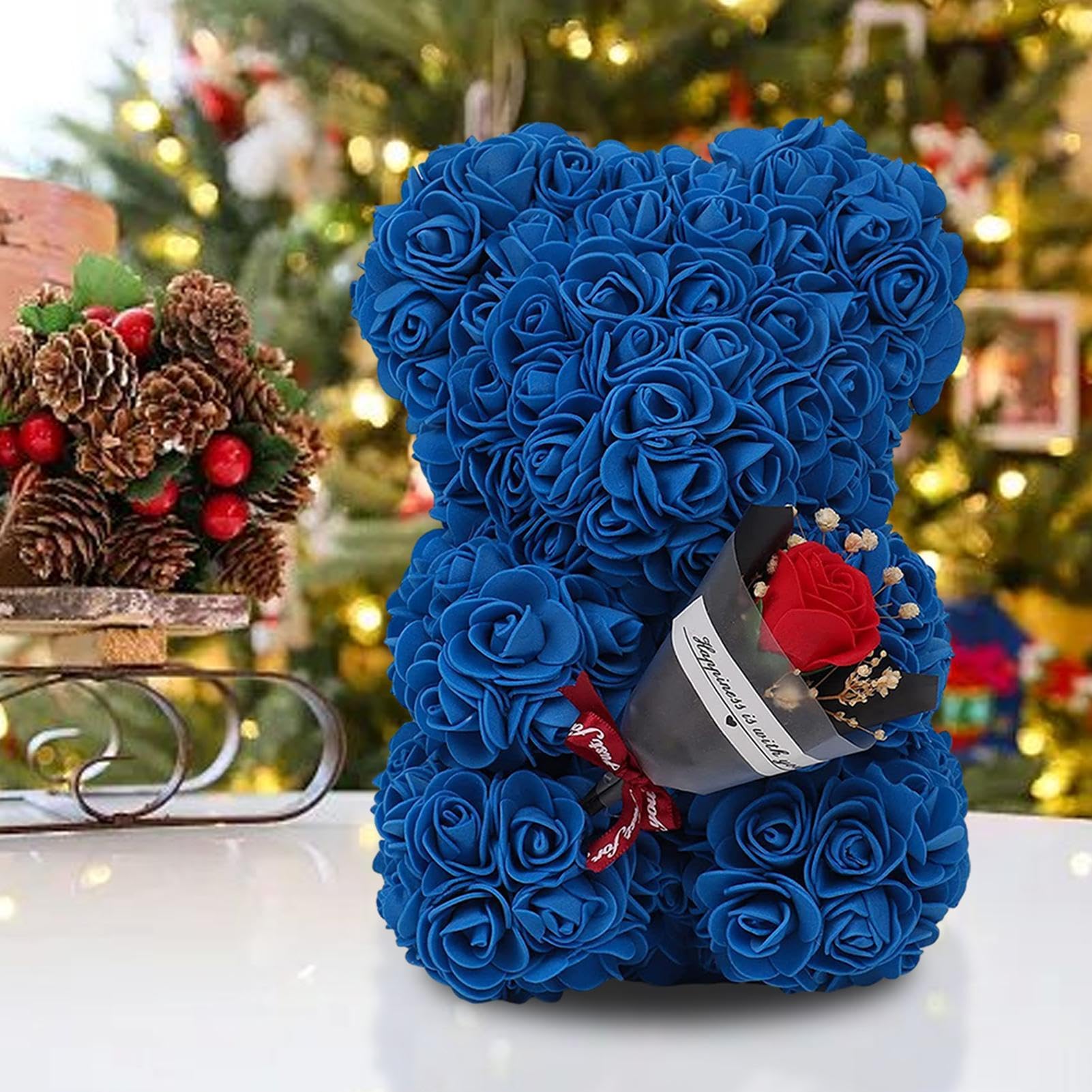 Amazon｜ローズフラワーベア | 造花ベア ハンドメイド ロマンチック 