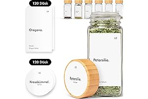Waterproof Spice Labels (240 Round/Rect.) for Jars - Herb/Spice/Indian Spice