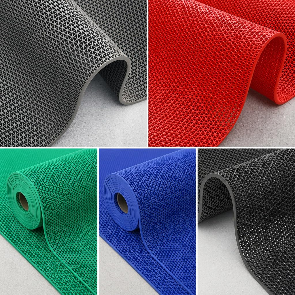 Drainage Non Slip Flooring Mats Swimming Pool Bathroom Anti-Fatigue Rubber Matting 3x10 Ft Heavy Duty Commercial Anti Slip Floor Mats for Garage Restaurant Sauna SPA,Gray/Grey,0.9×3M — Amazon image 2