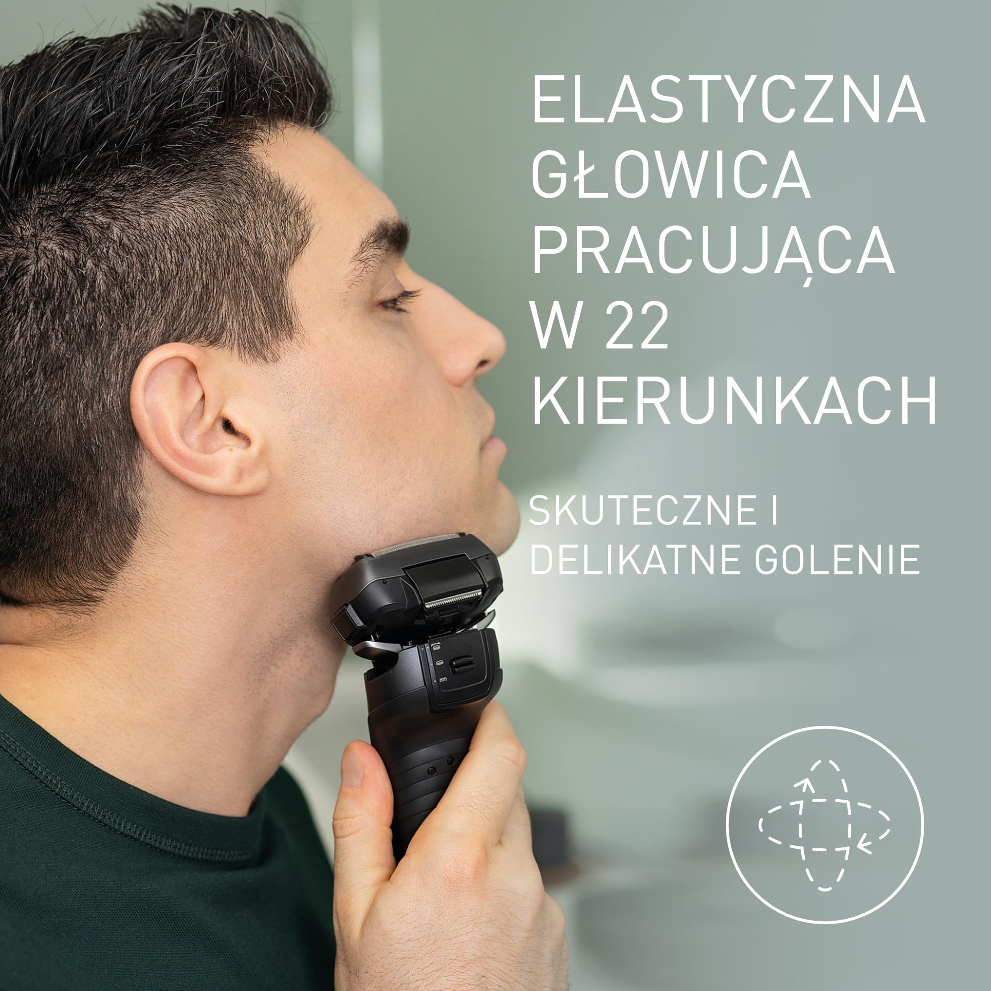 Panasonic ES-LV6U golarka elektryczna z 5 ostrzami, elastyczna głowica 20D, czujnik golenia, szybkie ładowanie, wysuwany trymer, etui, czarna
