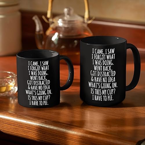 Miniatura 5 de Taza divertida para personas mayores con texto en inglés "I Came I Saw I Forgot What I Was Doing", divertida, sarcasmo, regalos sarcásticos para