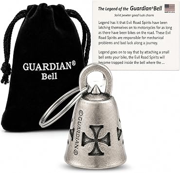 Guardian   Iron Cross Motorcycle Biker Luck Gremlin Riding Bell