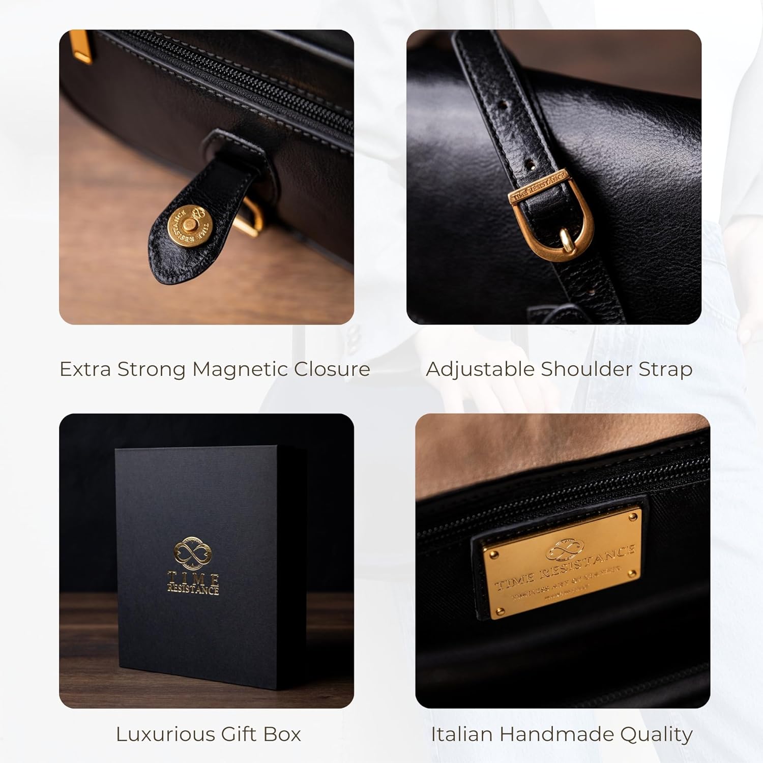 Time Resistance Leather Cross Body Bag for Women - Handbag, Shoulder, Messenger, Purse - Image 5