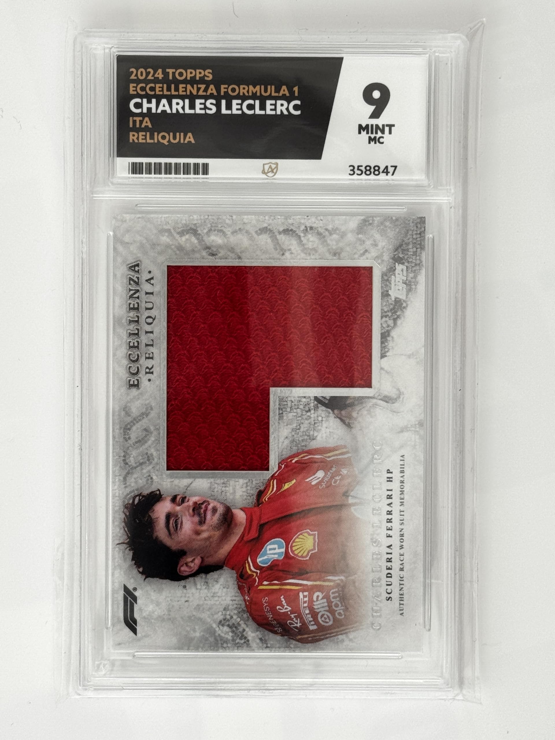 2024 Topps Eccellenza Formula 1 | 2024 - Charles Leclerc - Italiano - Reliquia | Ace Graded 9 | Certificato Numero 358847