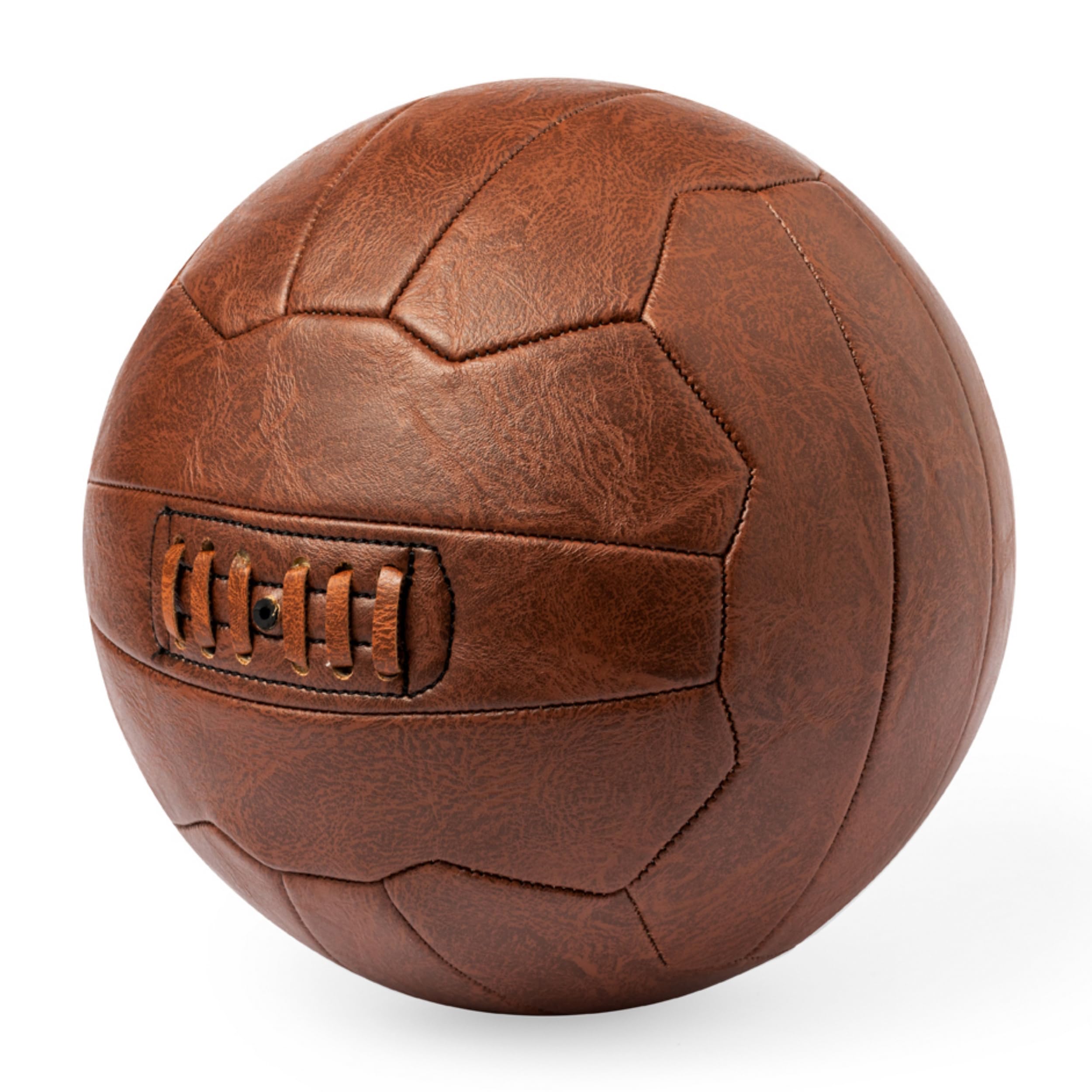 Retro Football in Vintage Look Leisure Ball 1954 Wonder of Bern Style Made of Brown PU Leather Size 5