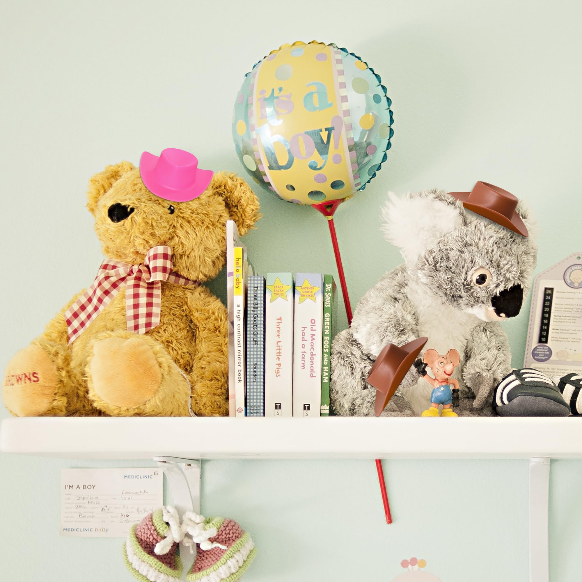 Lot 30 Mini Chapeaux Cowboy Plastique - Décoration Maison Poupée Multicolore