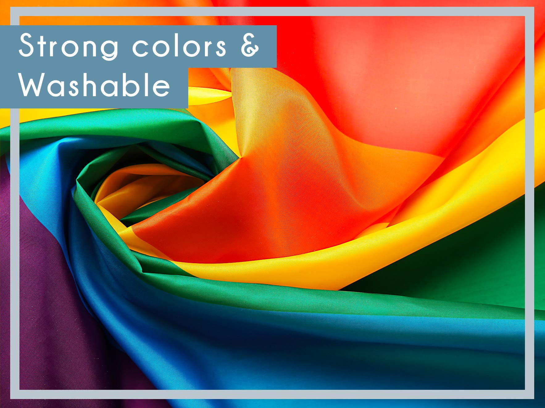 ARICONA FLAGS Rainbow flag - Pride flag 3x5ft with brass eyelets - weatherproof LGBT flag for flagpole - 100% polyester - 90x150cm - Image 3