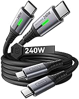 Vista 13 de INIU Cable USB C a USB C, cable de carga rápida tipo C de 240 W, cable trenzado USBC para iPhone 17, Samsung S25, portátil, MacBook, Switch, Negro