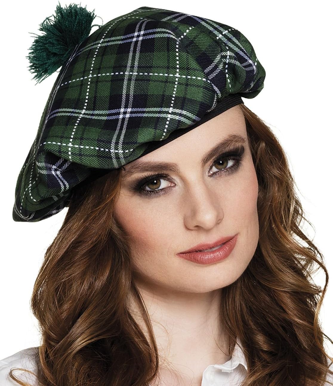 BolandBeret Mrs. Tartan Elastic Band Tartan Hat Scotland Highlands Costume Carnival Theme Party