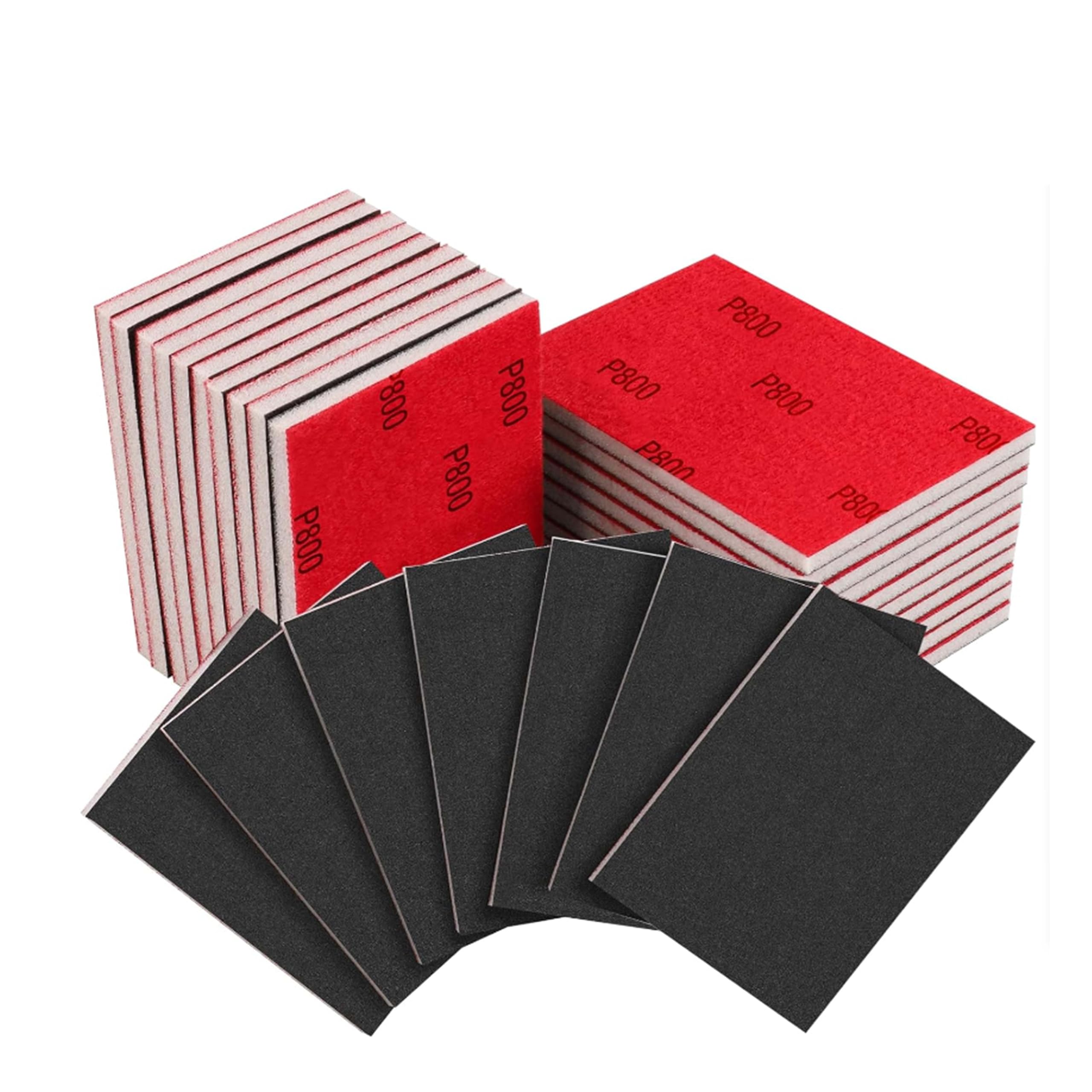 16 Pcs 800 Grit Sanding Sponge, Ultra Fine Sandpaper Assortment Pads, Soft Foam Sanding Block Dry Wet Sandpaper for Model Drywall Metal Wood Furniture