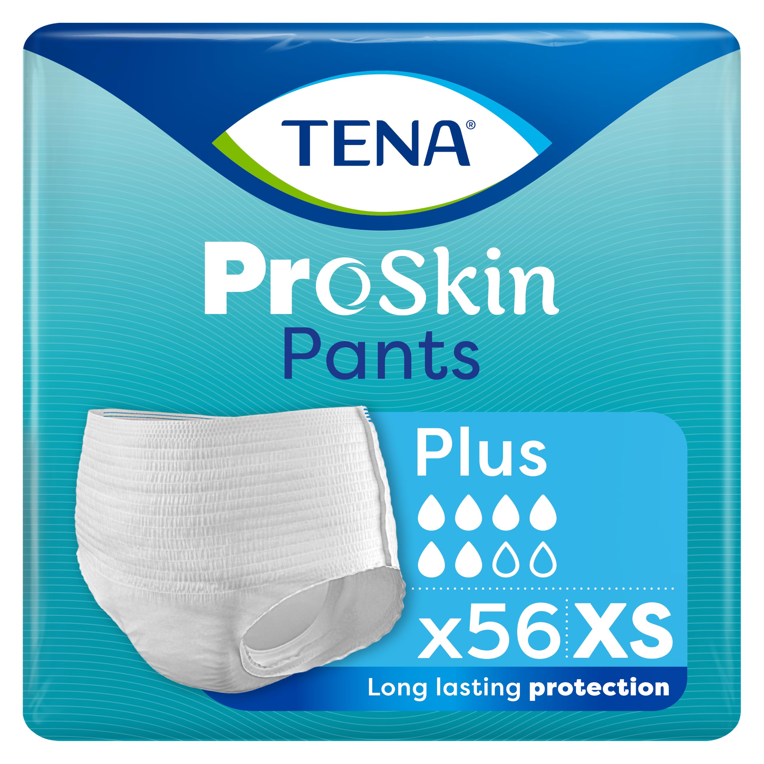 TENA Pants Plus Extra Small | Pantaloni per incontinenza | 6 gocce | 4 confezioni da 14