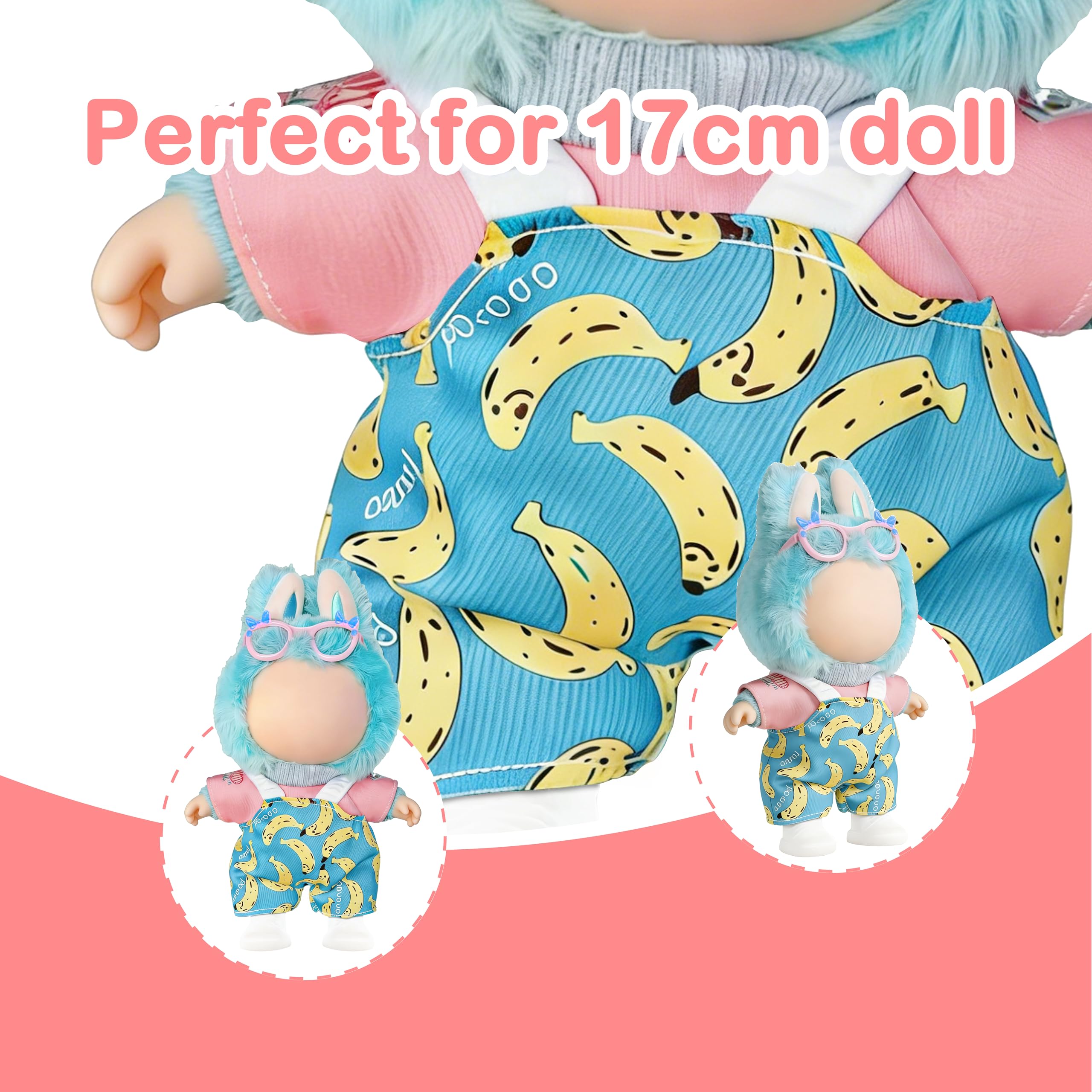 Mono A Cuadros Negro Para Muñeca Labubu De 17 Cm – Ropa Kawaii De Algodón, Fácil De Poner Y Quitar, Regalo Original Para Coleccionistas