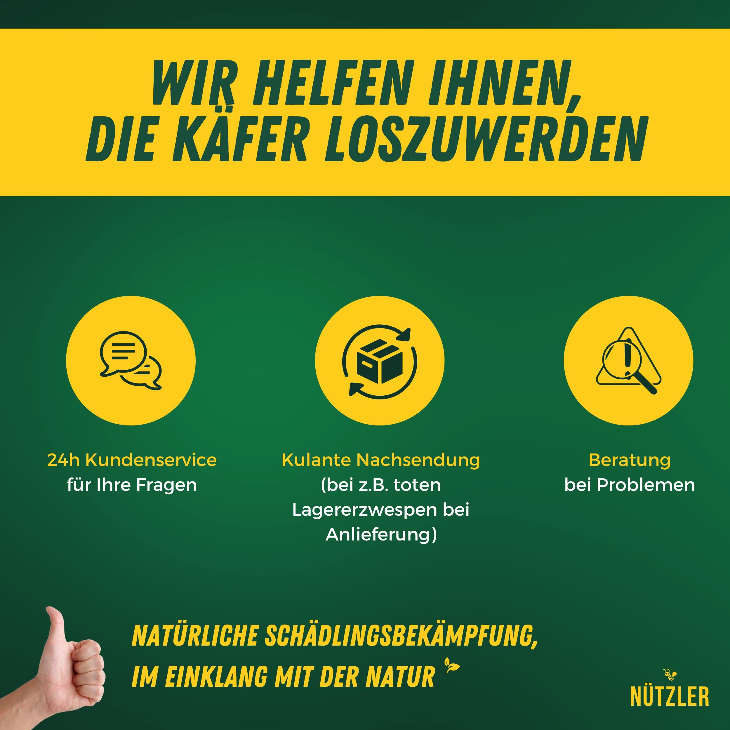 Lagererzwespen - 40 Nützlinge - Gegen Brotkäfer, Kornkäfer, Maiskäfer, Reiskäfer, Getreidekapuziner uvm - Wirkt NICHT gegen Speckkäfer & Reismehlkäfer - Zwei Lagererzwespen Arten (3 Stück)