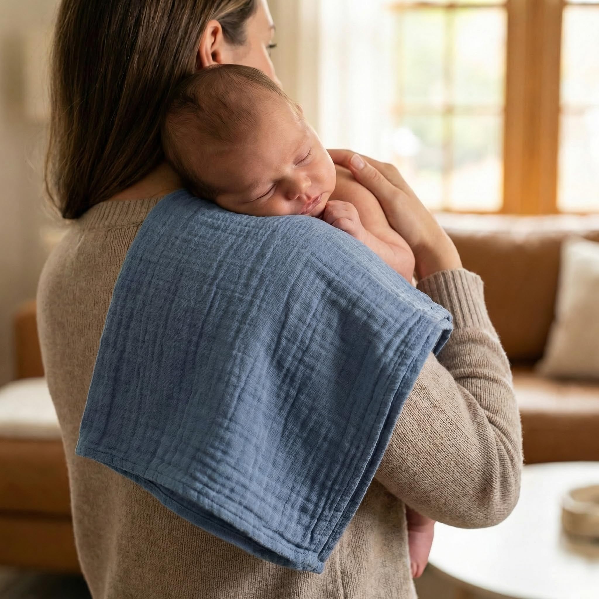 BABYSAFE Mussole Neonato Cotone Biologico 80x70cm Doppia Garza Pacco da 3 Copertina OEKO-TEX Made in Europe