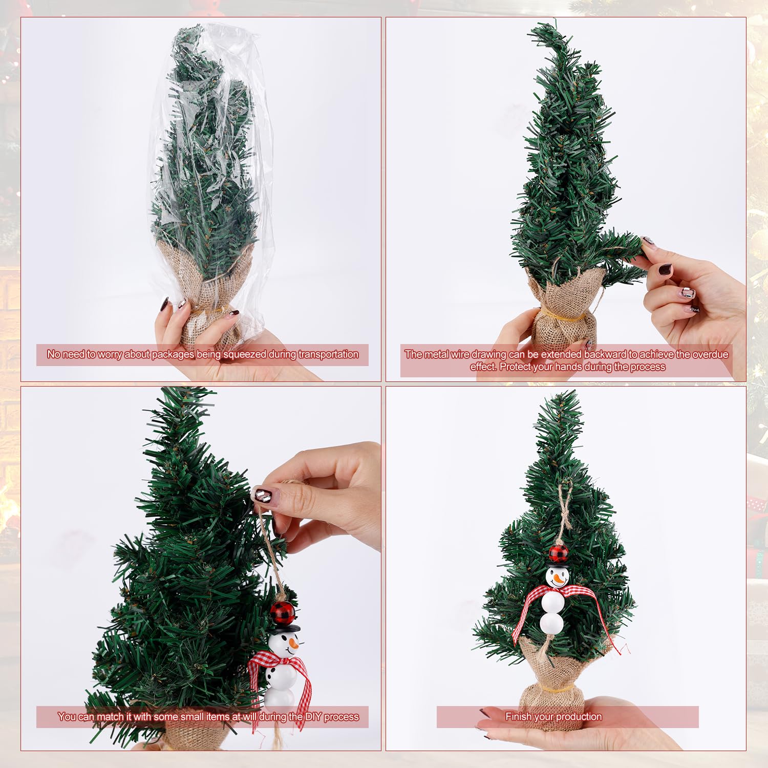 5 Mini Sapins Artificiels De Noël, Coloris Mixte - De 3,5 à 6