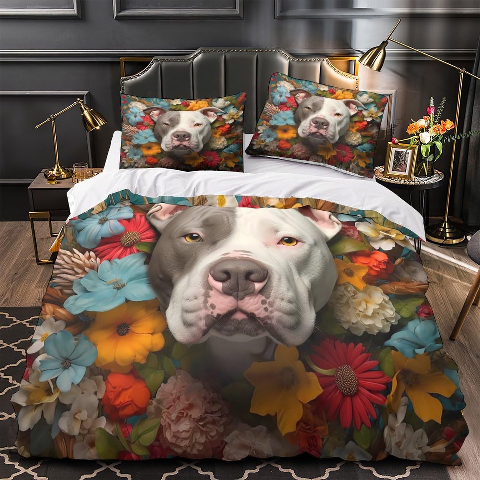 Housse de couette hypoallergique pour adultes et enfants, literie anti-acarien imprimé floral