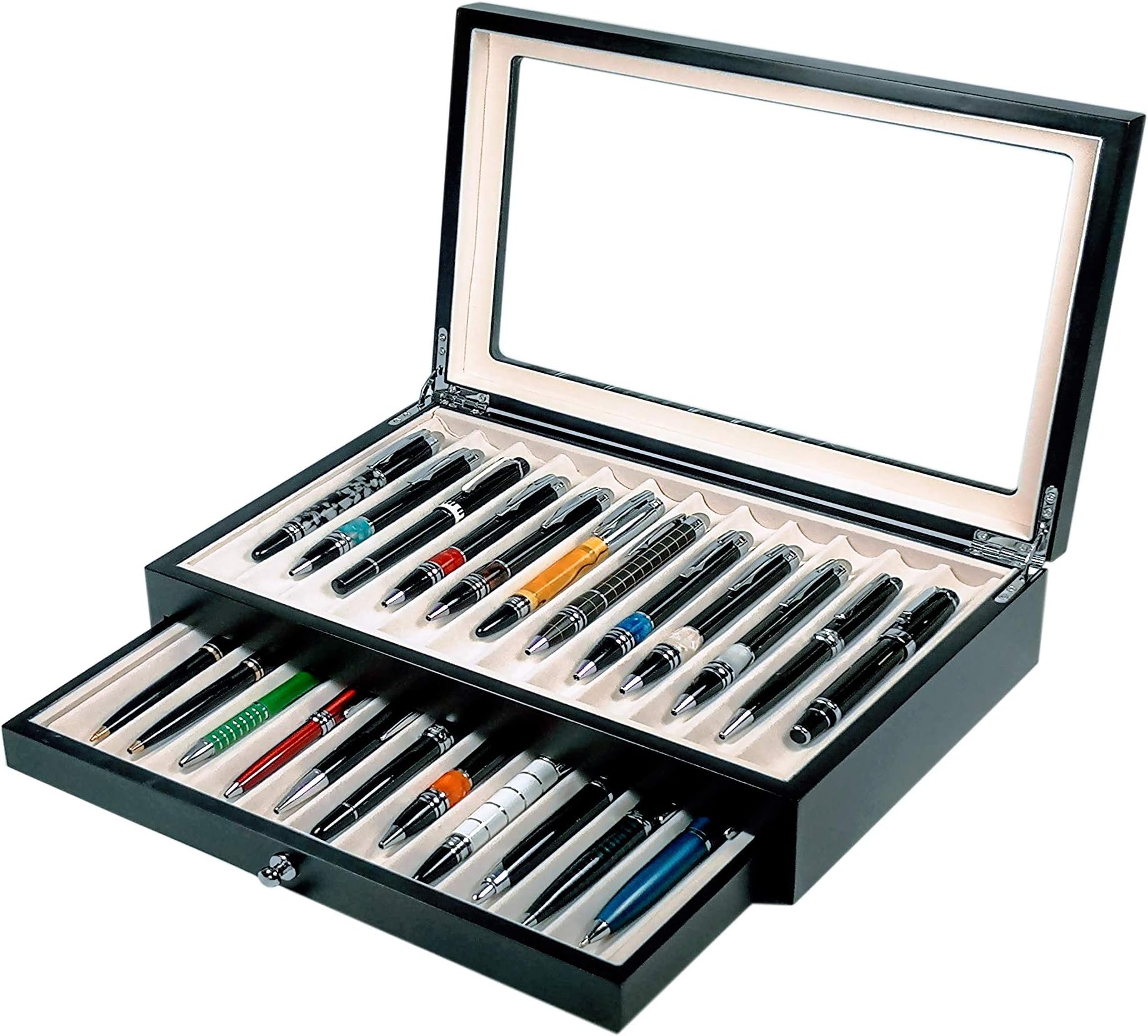 Display Case 23 Black Fountain Pens