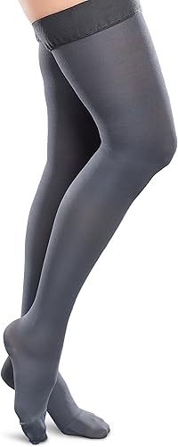 Ease Opaque - Medias altas hasta el muslo con soporte para mujer, 0.59-0.787 in Hg, nailon de compresión suave