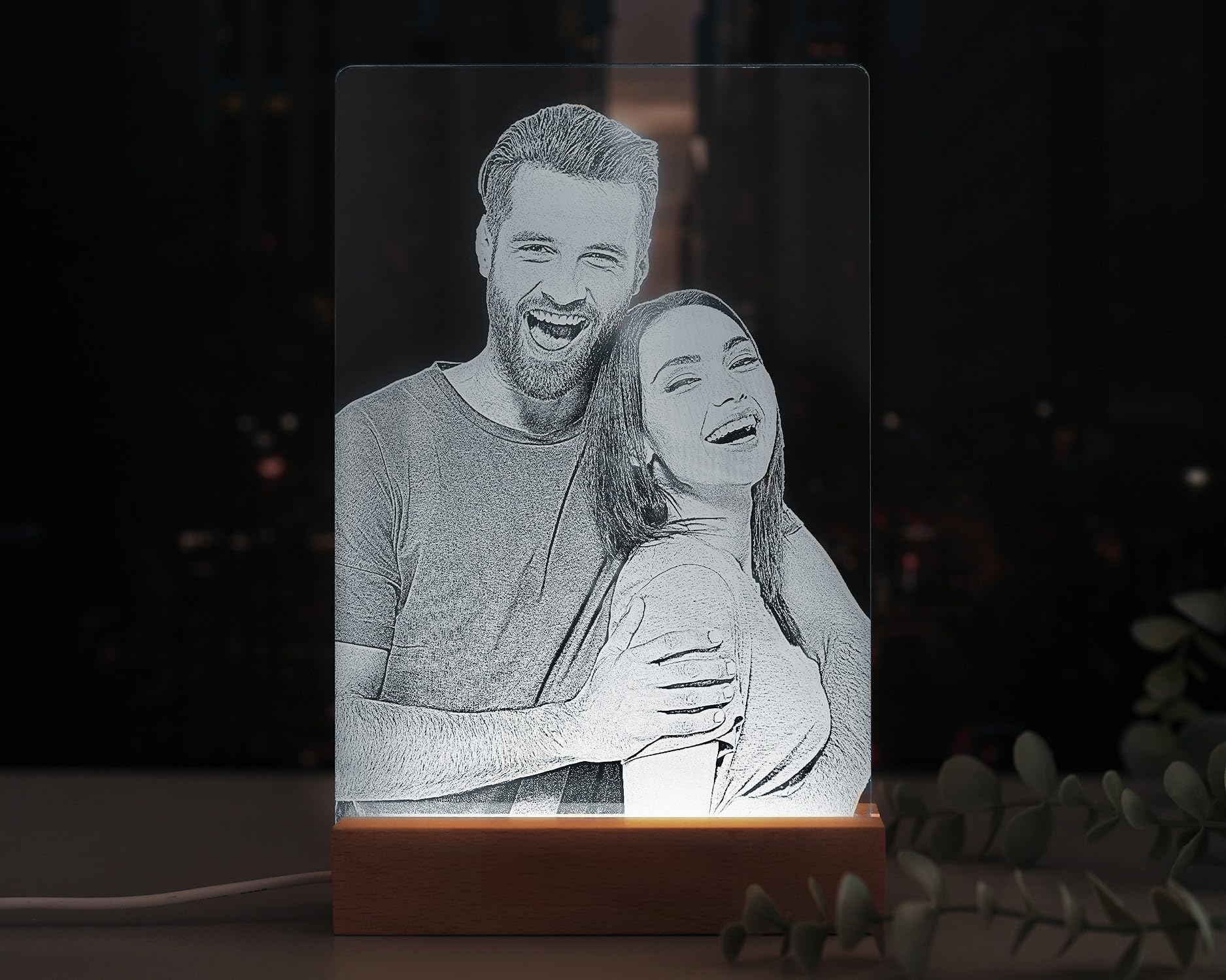 Personalisierte Lampe (18x18 cm). Fotolampe Personalisiert. Foto Nachtlampe Personalisiert. Lampe Mit Bild Led. Glasfoto Personalisiert. Bilder Lampe