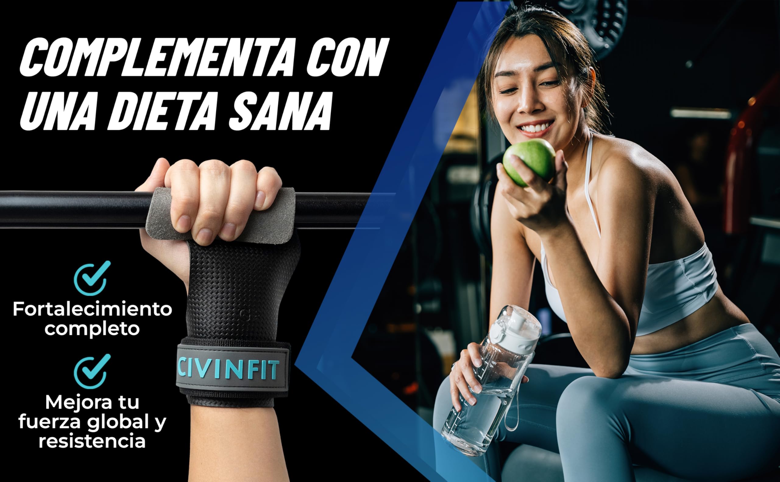 Calleras Crossfit Fibra de Carbono Hand Grip Sin Agujeros Protección Manos Muñequeras Guantes Gym