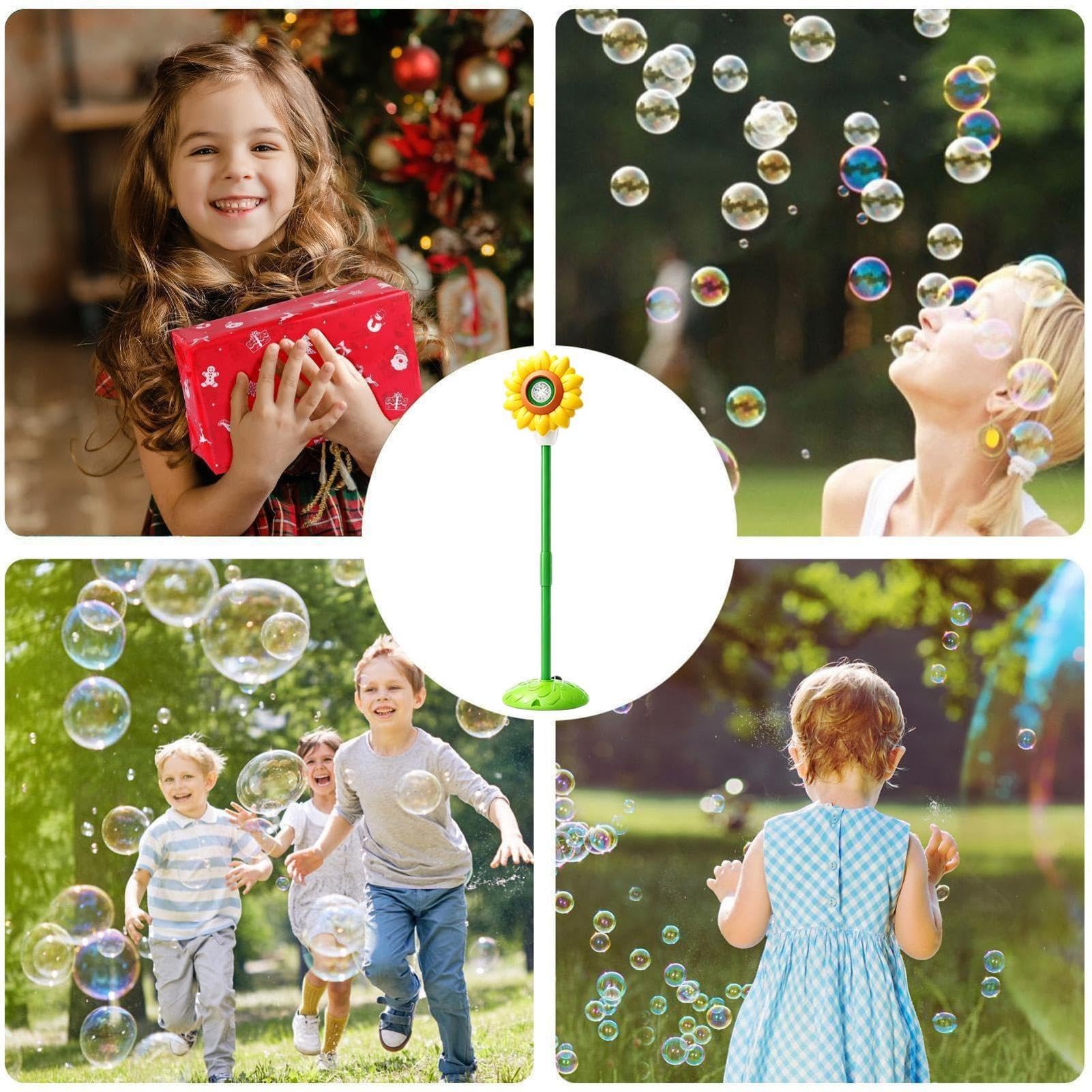 Macchina per bolle con stativo Lampione girasole da esterno musicale | Macchina automatica soffiabole con spruzzatore d'acqua Per Feste In Giardino, Prato, Matrimoni E Terrazzo