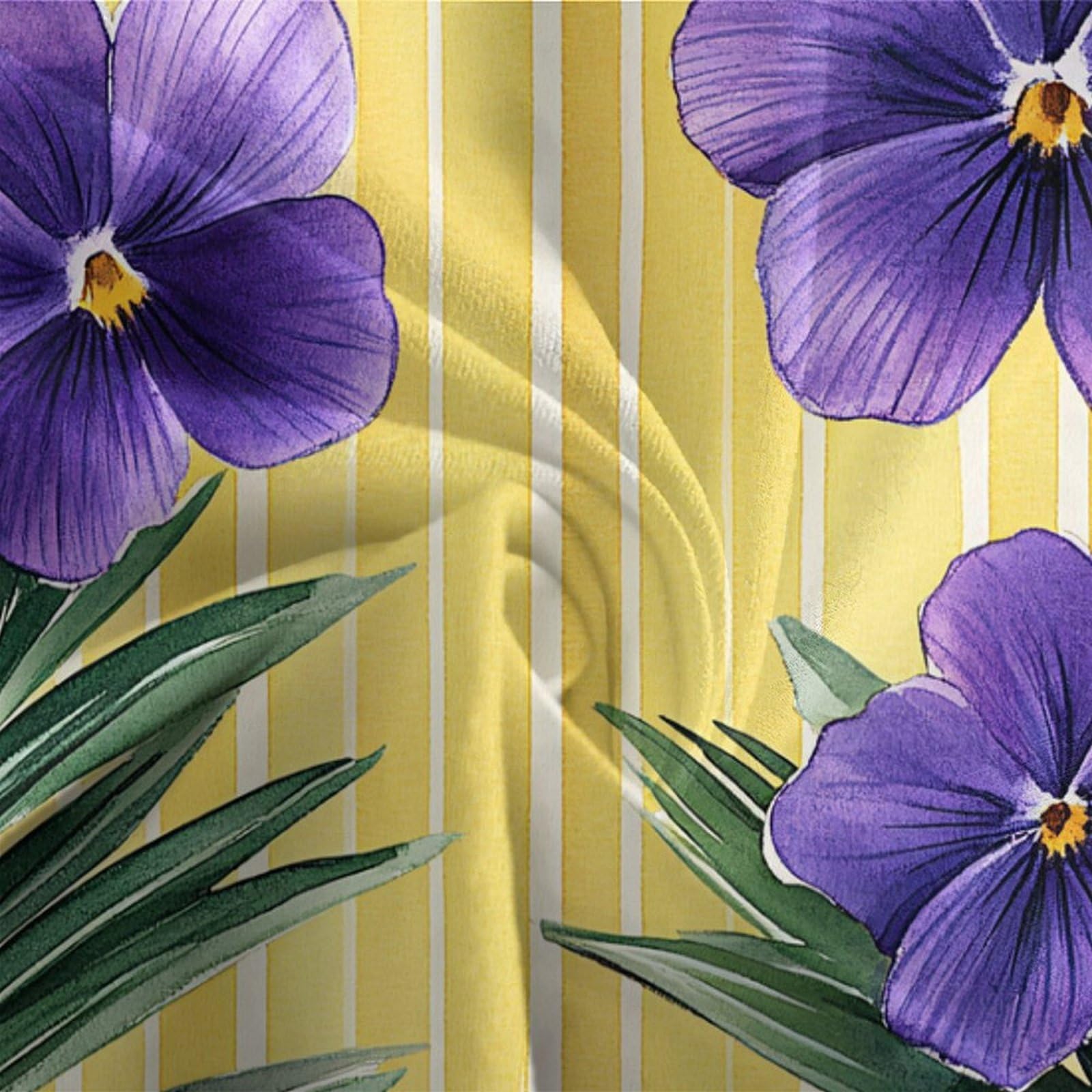 Lila Blumen 3-teiliges Pflegeleichtes Polyester Tropische botanische Kunst Bettbezugset, 2 Kissenbezug, Unsichtbarer Reißverschluss, Für Erwachsene, Babysicher King（220x240cm）