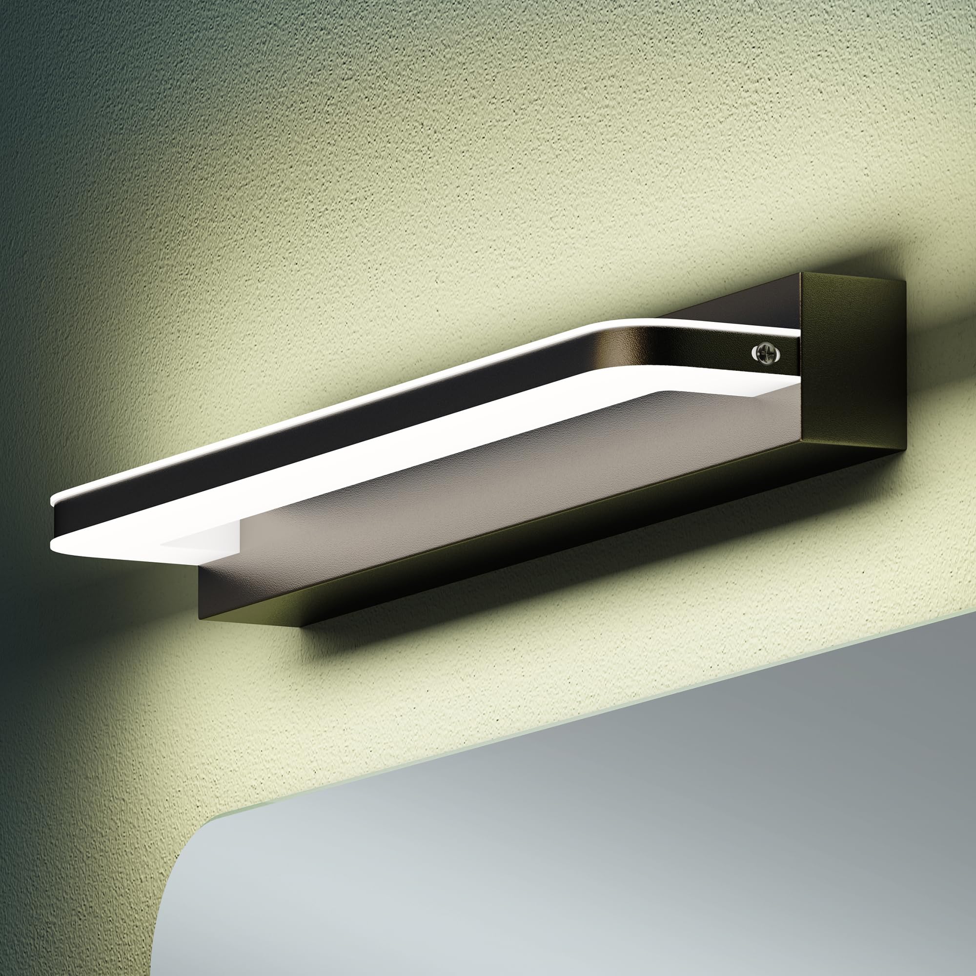 Mai & Mai Spiegelleuchte 40cm LED Badlampe | Spiegellampe, 4000K Badezimmer Lampe | LED Wandleuchte Sandschwarz 9W SparkLuxe