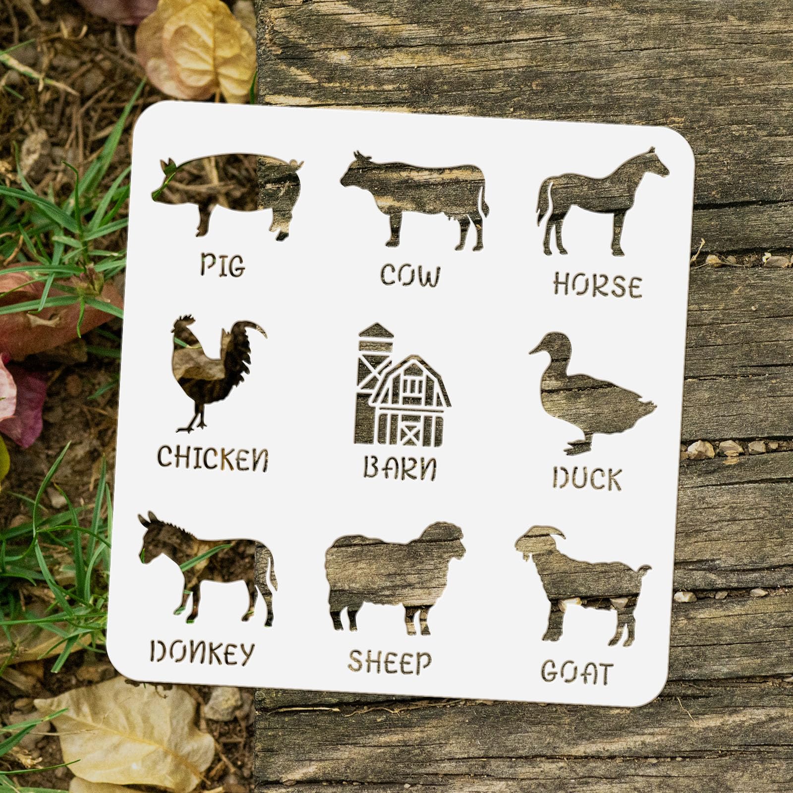 Home Decor Stencil Set Farm Animal Stencils 6-inch - Cow Pig Chicken  Reusable Craft Painting Templates DIY Decor Stencils, image size:1600x1600