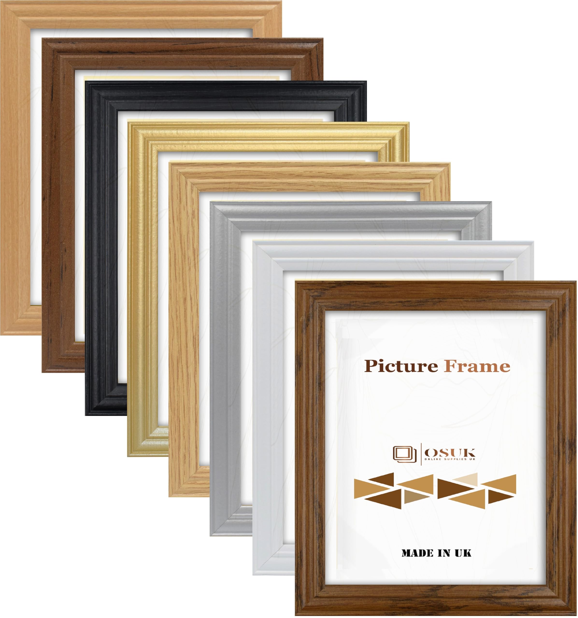 OSUK A5 Silver Picture Frame - Antique Style 5.8 x 8.3 inches Poster Frame In Multiple Sizes & Colours With Safe Perspex Front & Wall Mounting Hooks – Silver A5 (14.8 x 21.0 cm) Photo Frame