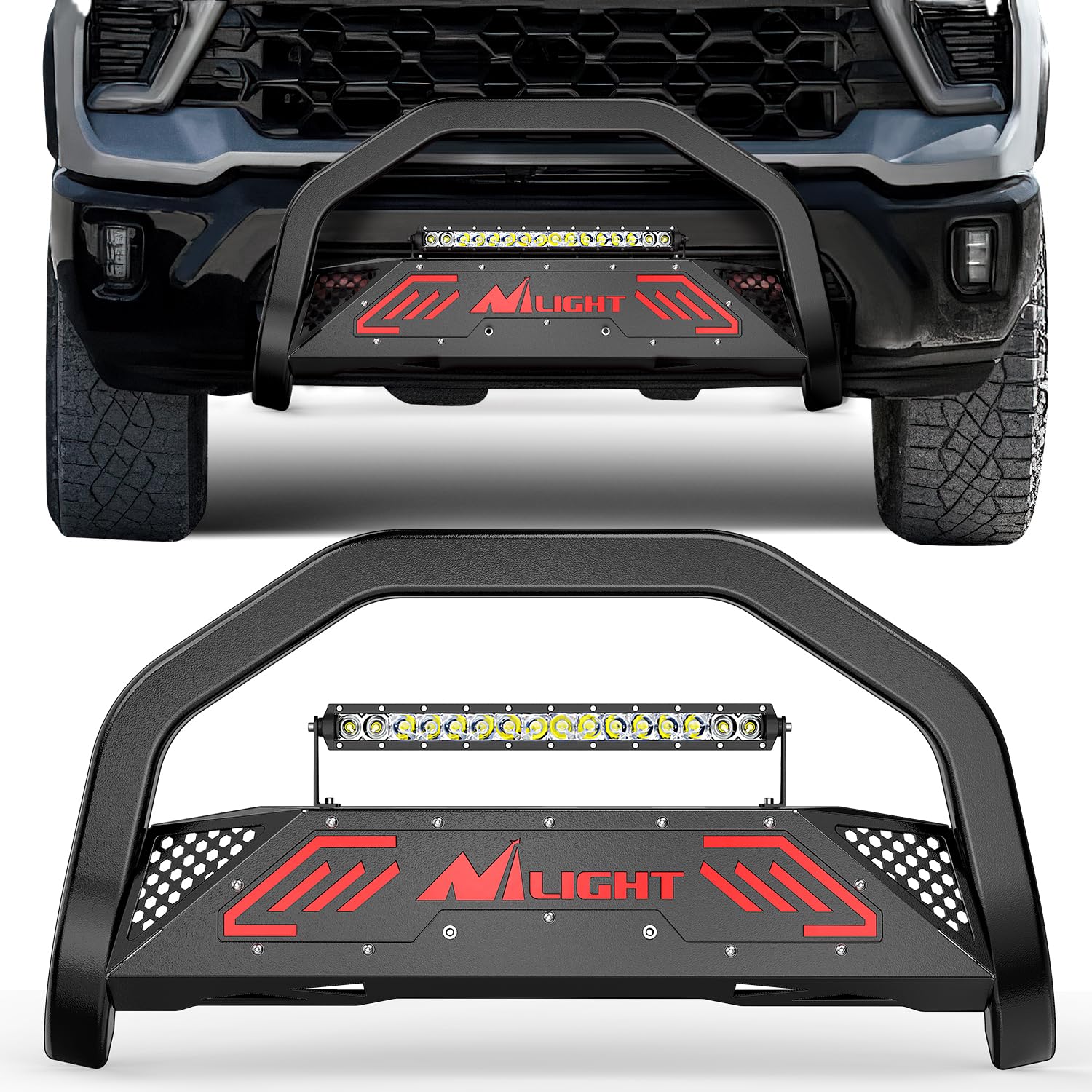 Nilight Bull Bar for 2019-2024 Chevy Silverado 1500 &amp; GMC Sierra 1500