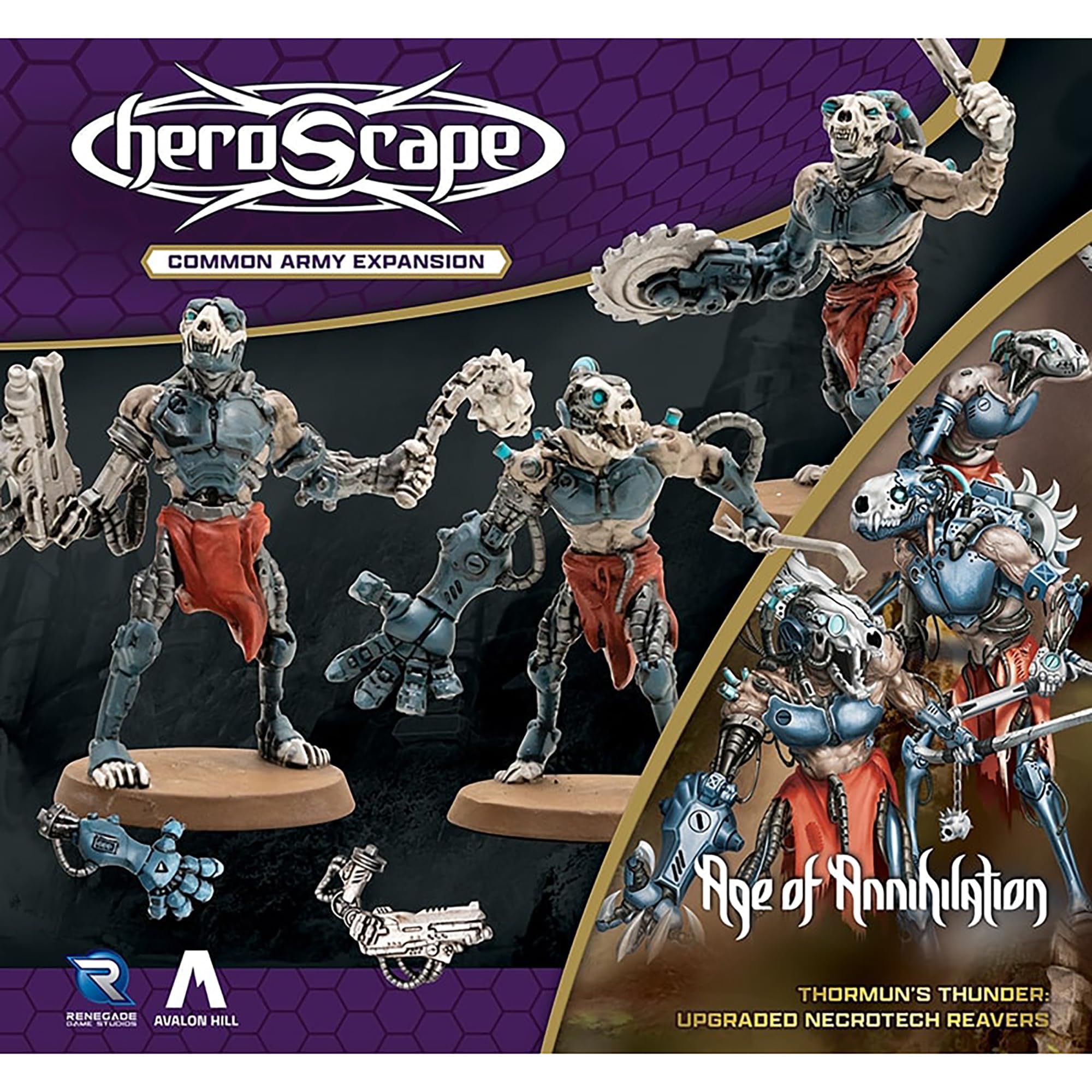 Renegade | Heroscape Age Of Annihilation: Necrotech Reavers | Rozszerzenie Armii, Kompatybilne Z Heroscape, 6 Figurek, 9 Wymiennych Ramion, 4 Karty Armii | 2-4 Graczy | 60-120 Minut