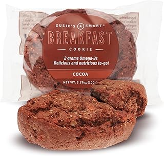 Susie's Smart Breakfast Cookie Healthy Omega3s and Protein Rich cocoa, 63 Ounce (Pack of 18)