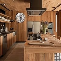 Vista 6 de Keepcross Reloj de pared para cocina, tenedor y cuchara, tema de cubiertos, rústico, moderno, decoración de granja, reloj de cristal para cocina, 8