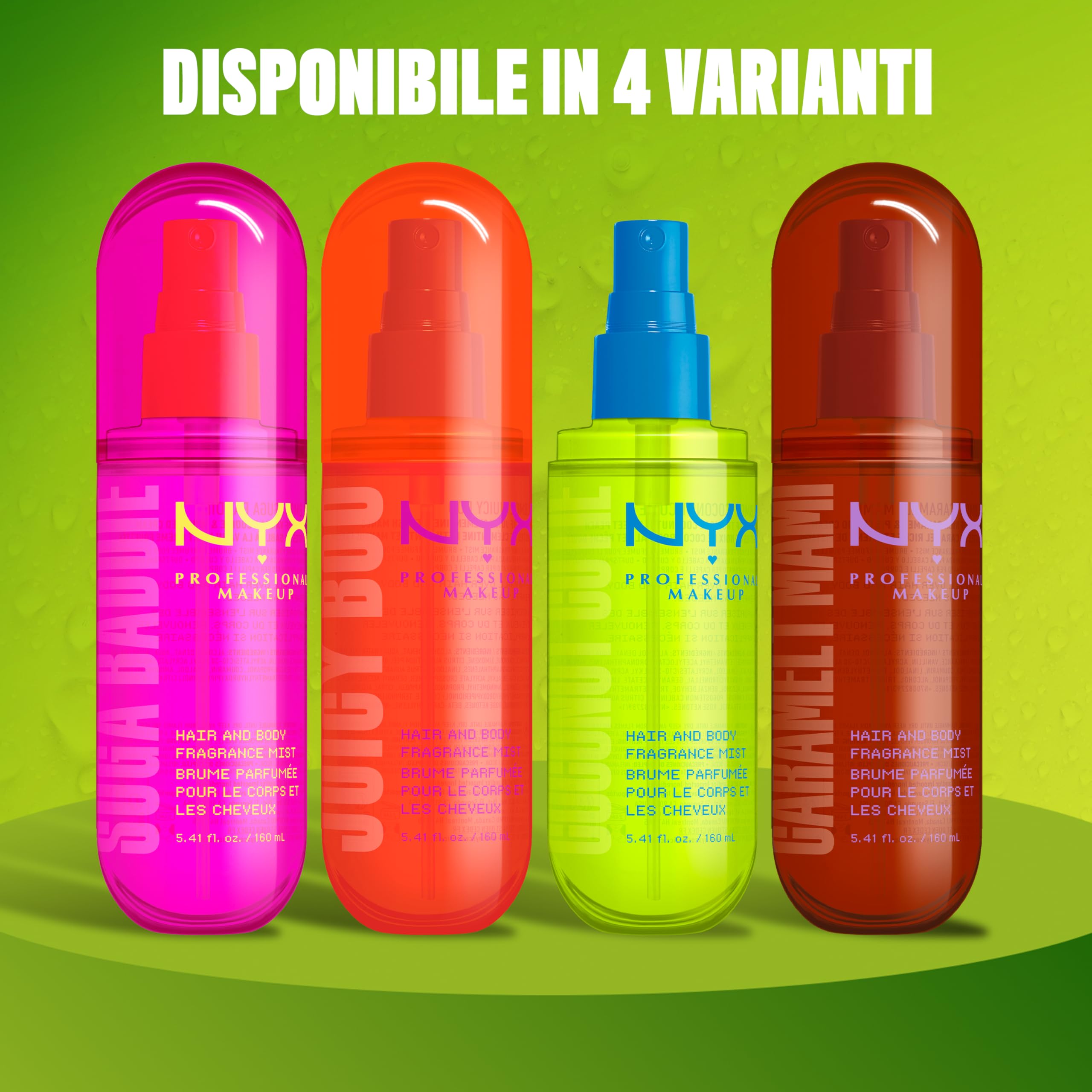 NYX Professional Makeup Fat Oil Body Mist Spray Corpo e Capelli, Fragranza Dolce, Effetto Delicato, Note di Cocco e Pesca, Coconut Cutie, 80 ml