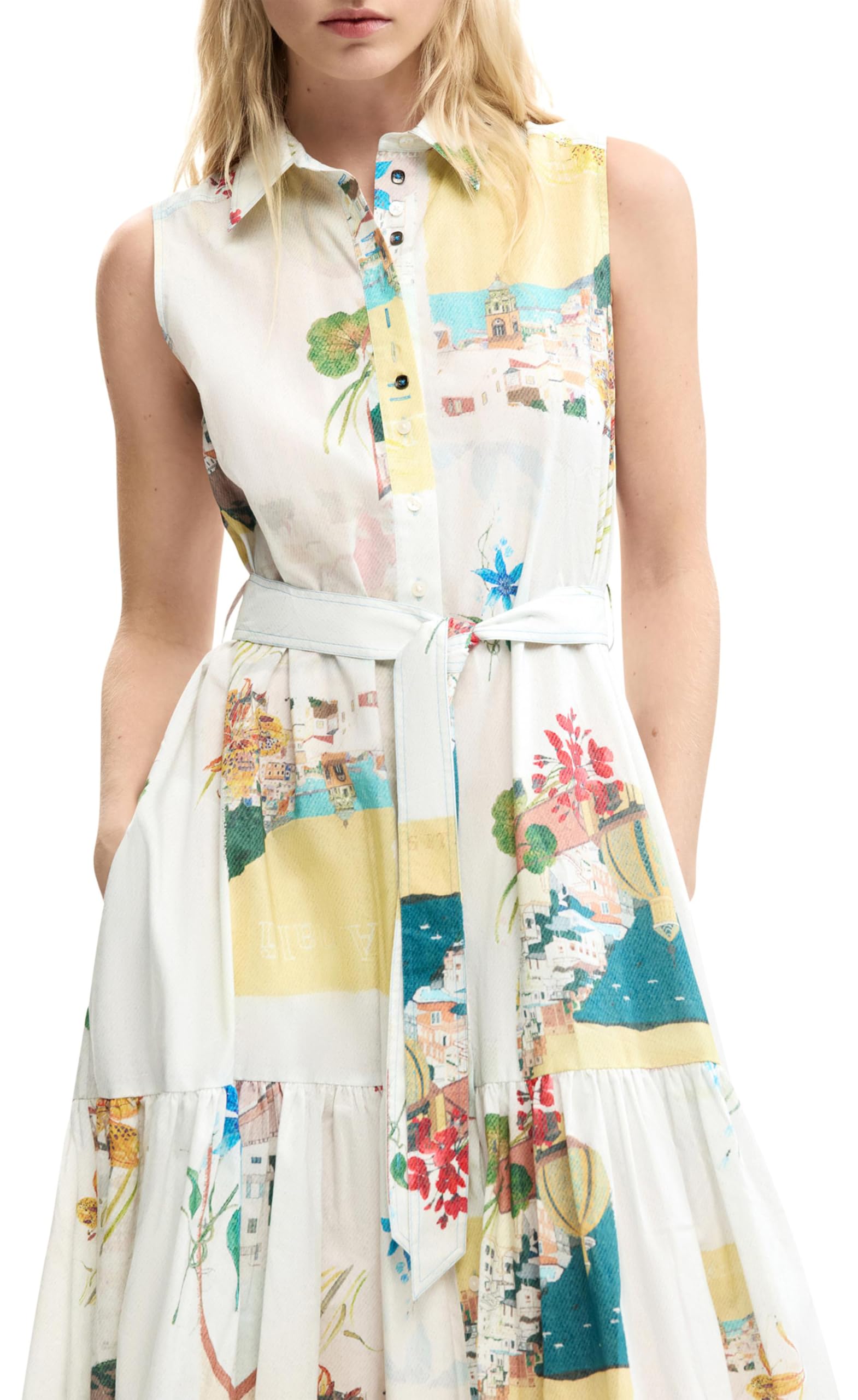 Desigual Ärmelloses Kleid aus der Damen-Kollektion, Hellblau, XL