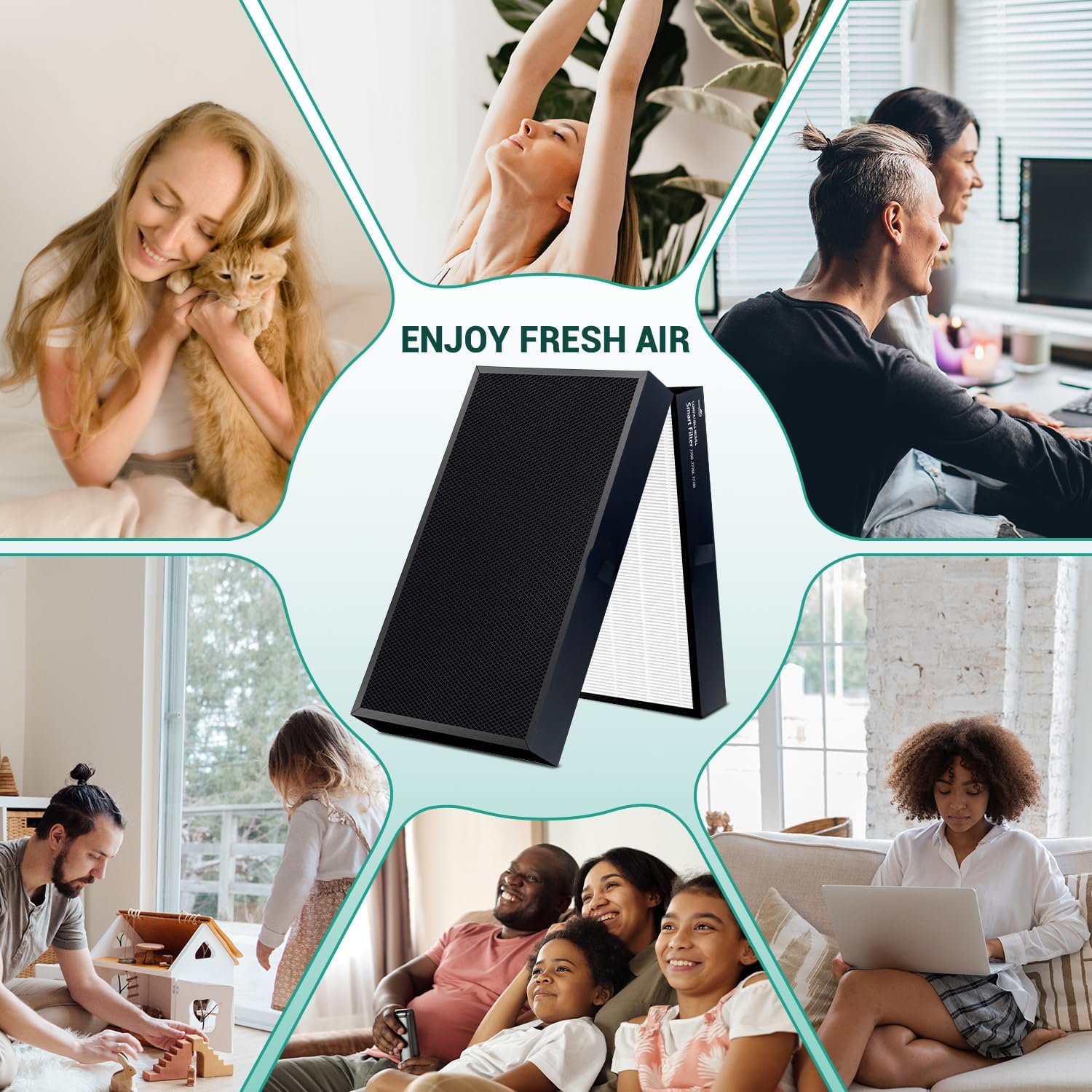 7700 Replacemen Filter Compatible with BLUEAIR Air Pu-rifier Protect 7770i, 7710i, 7740i, 7700, 3-Stage Filtration with Main Filter and Activated Carbon Filter